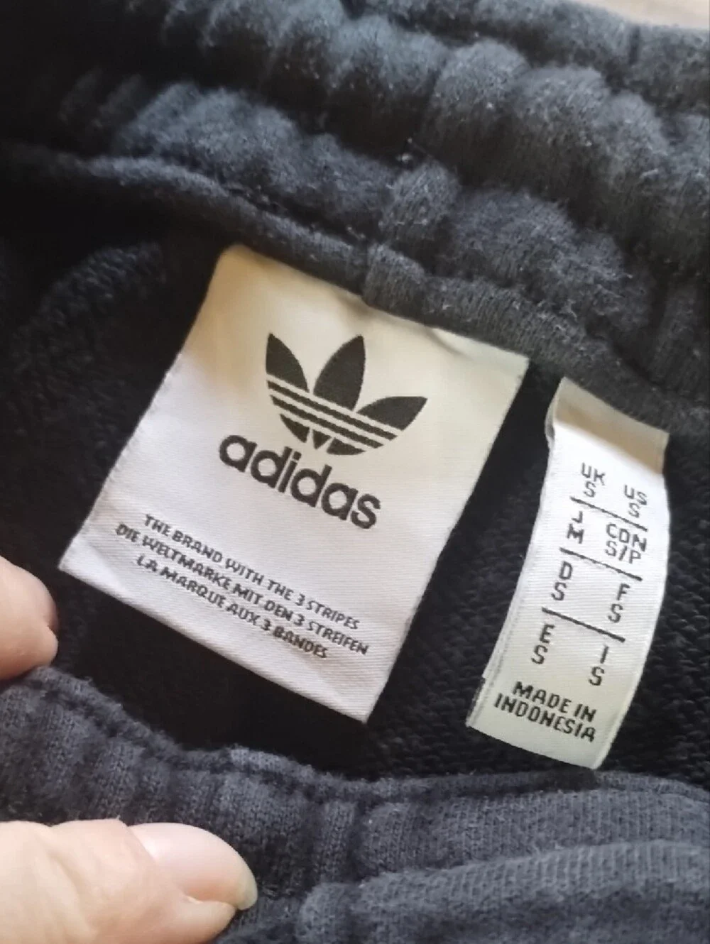 adidas Black Sweatpants with White Stripe Panels - Mens